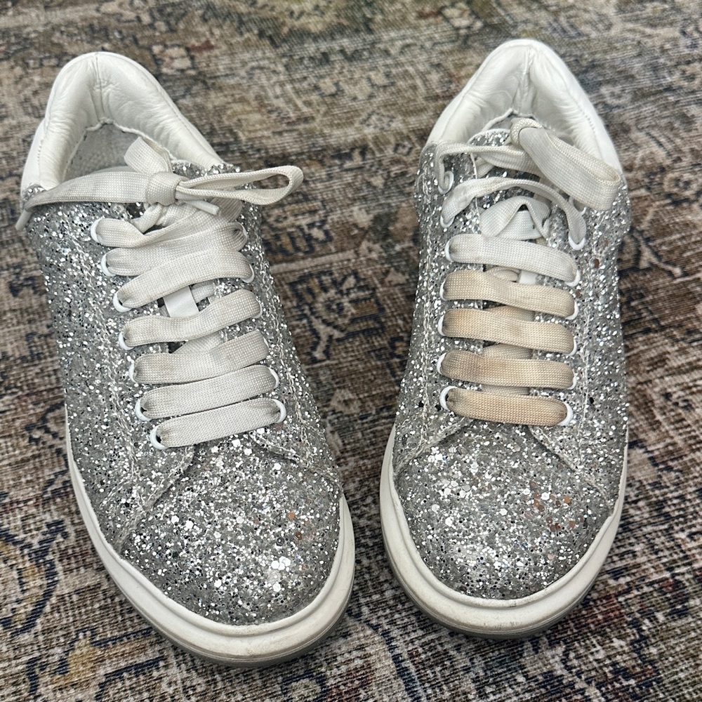 Silver Glitter Sneakers